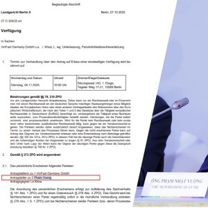 CHẤN ĐỘNG: PHẠM NHẬT VƯỢNG BỊ TÒA ÁN ĐỨC TRIỆU TẬP!