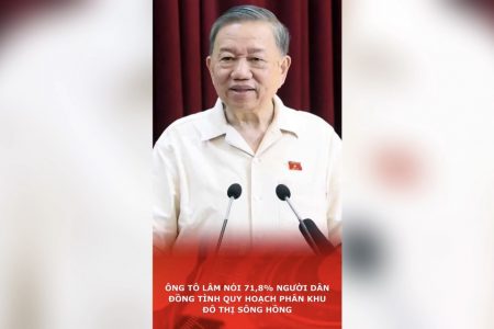 Ông Tô Lâm nói 71,8% người dân đồng tình quy hoạch phân khu đô thị sông Hồng